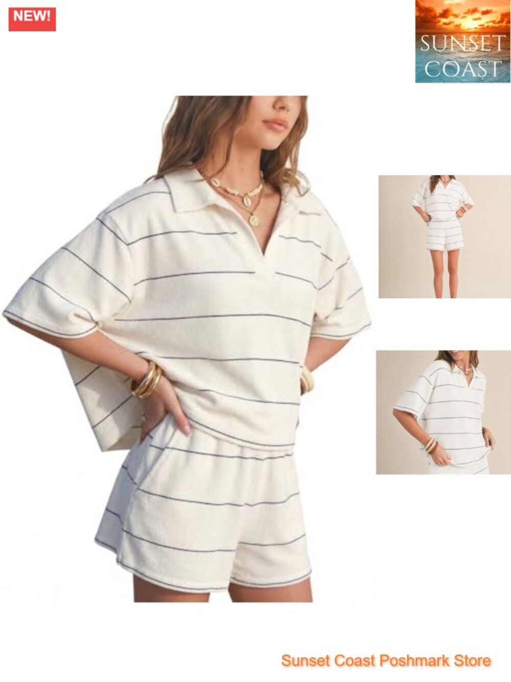 Women 2 Piece Sweater Knit Polo Top Matching Shorts Set Faux Cashmere Summer